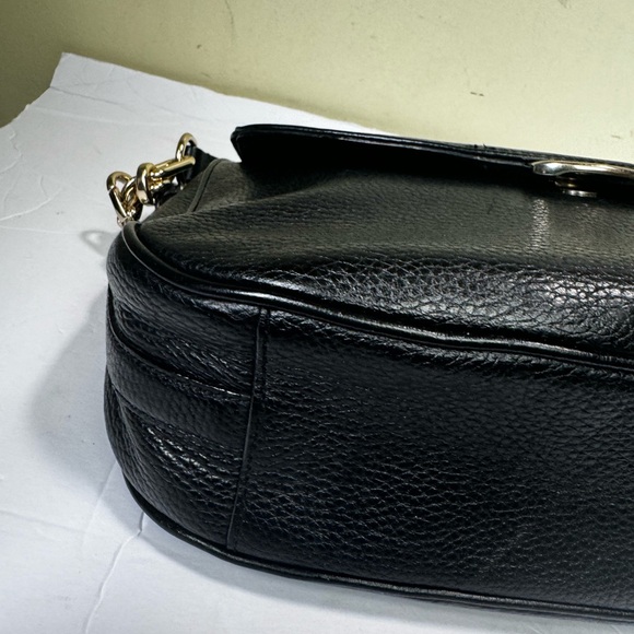 Kate Spade Mulberry Street Alicia Leather Shoulder Crossbody Saddle Bag Flap Blk - Picture 11 of 15